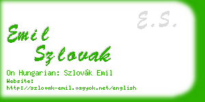 emil szlovak business card