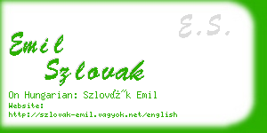emil szlovak business card